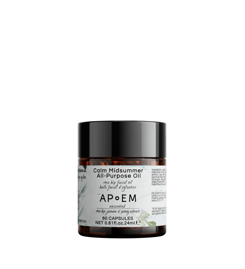 CALM MIDSUMMER ALL PURPOSE OIL (60 CAPSULES): One Capsule=Serum+Lition+Cream - APoEM