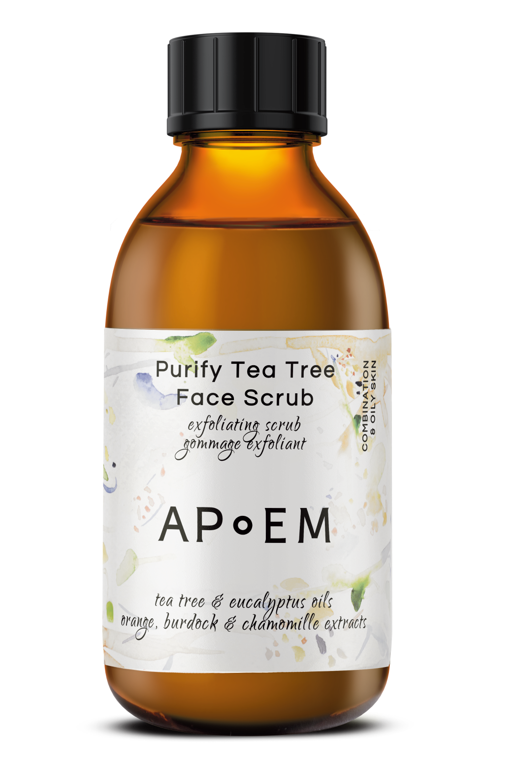 Balancing and normalizing peeling for combination to oily skin. This mild peel deeply cleanses pores, eliminates excess oil, and leaves skin super smooth. Infused with eucalyptus and tea tree oil to invigorate the skin and reduce shine, promoting a rebalancing effect. Enriched with orange, burdock, and chamomile extracts for exfoliation and softening, these natural ingredients are rich in flavonoids and vitamins A, B, C, and E, providing antioxidant protection and restoring the skin's balance